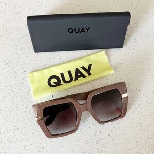 Quay Australia Notorious  Sunglass Womens Oversized Square Brown NEW